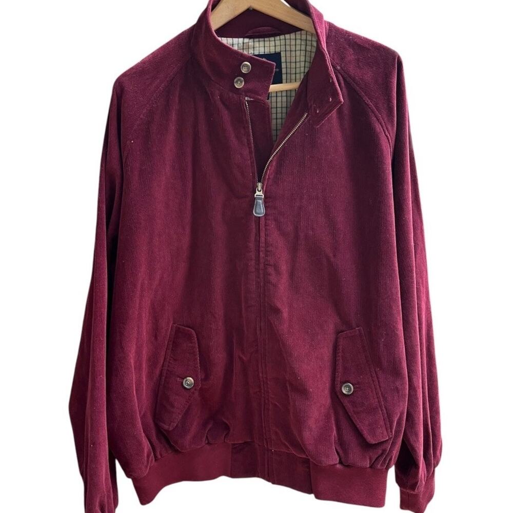 VIntage Brooks Brothers Corduroy Maroon Bomber Jacket | Men's XL EUC